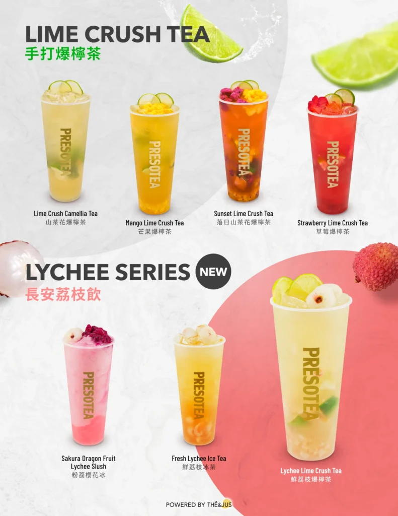 Presotea New Lime Crush Tea and Lychee Series
